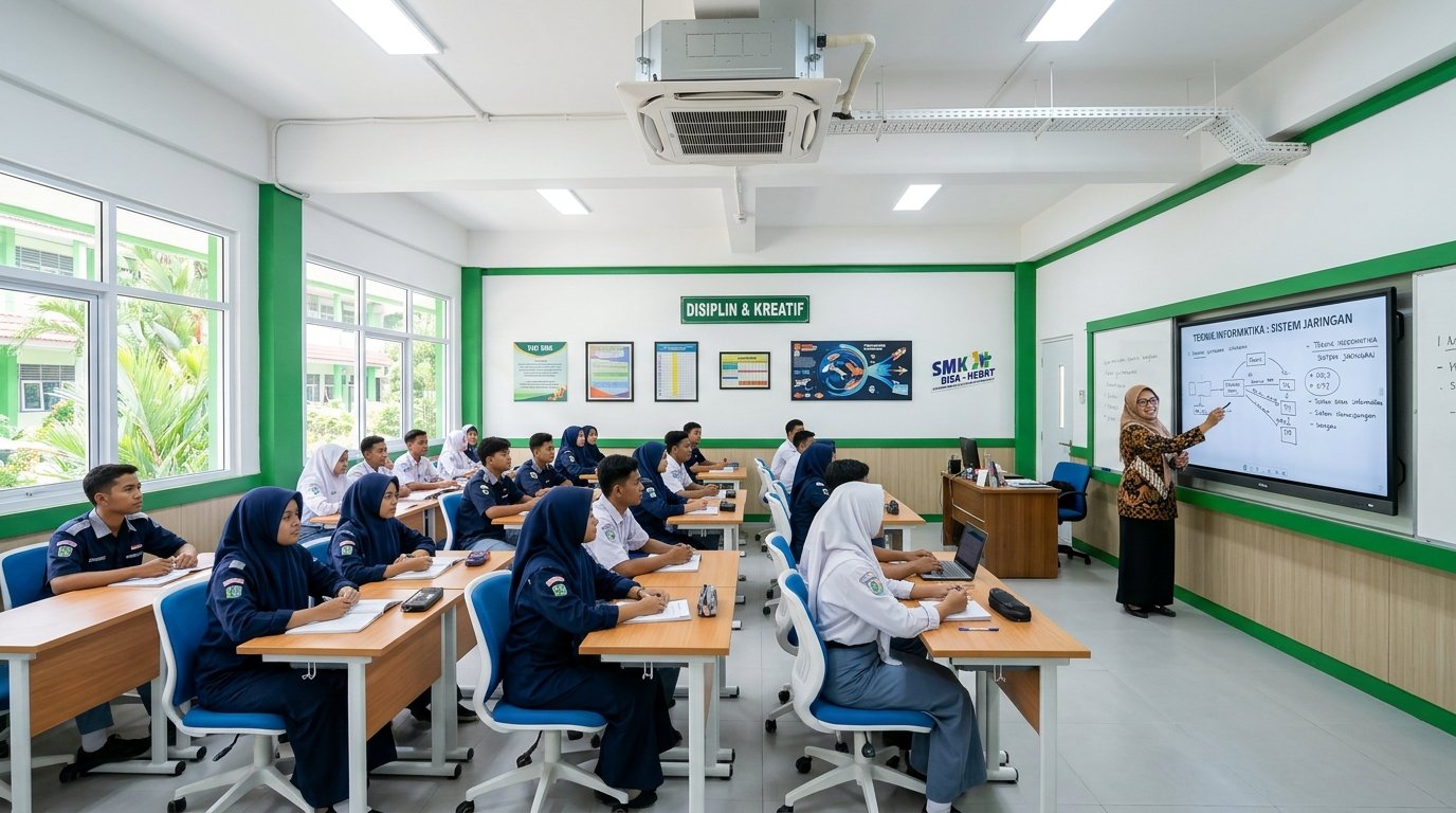 Ruang Kelas Modern & Proyektor Interaktif